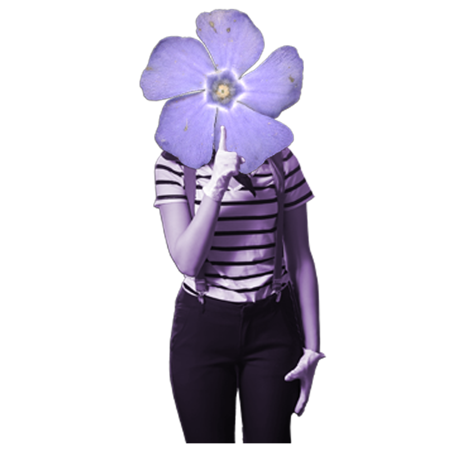 Flower Head mime pointing at you