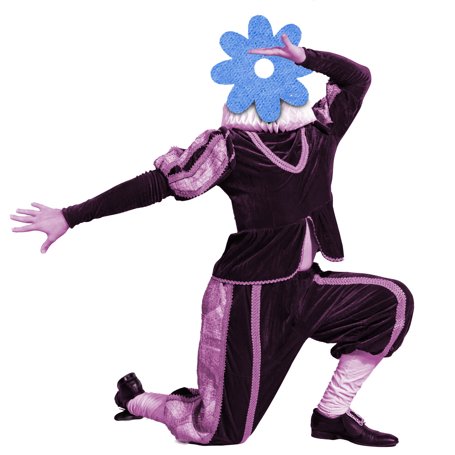 Victorian Actor with a paper flower as a a head